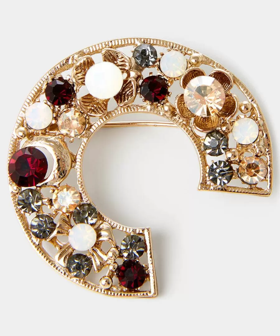 Clearance Joe Browns A Touch Of Vintage Brooch Set Gold Multi