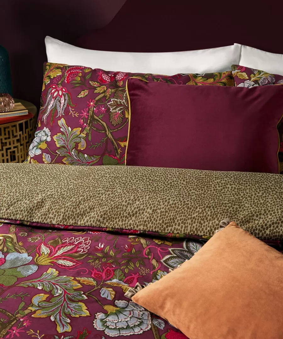 Cheap Joe Browns Savanna Leopard Florals Cotton Slub Reversible Duvet Set Cerise