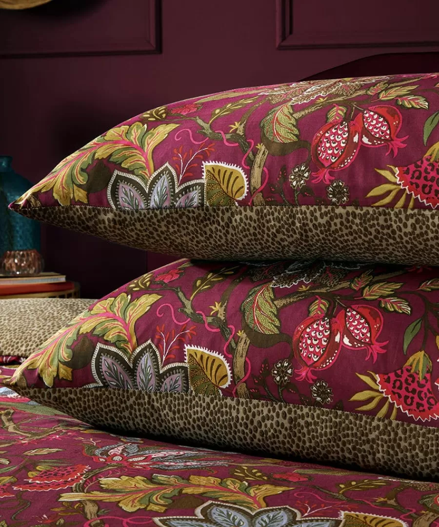 Cheap Joe Browns Savanna Leopard Florals Cotton Slub Reversible Duvet Set Cerise