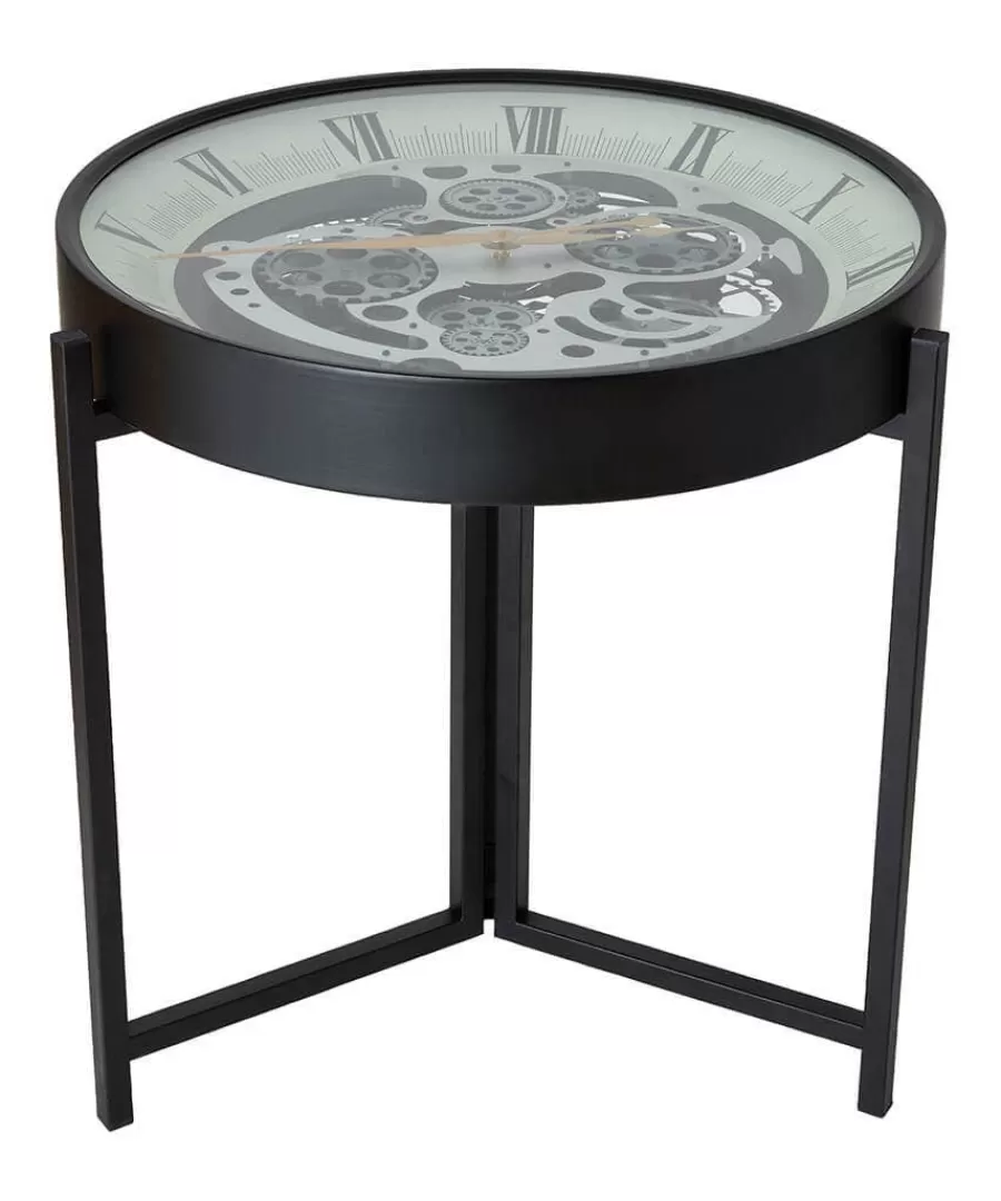 Sale Joe Browns Magnificent Moving Gears Clock Side Table Black