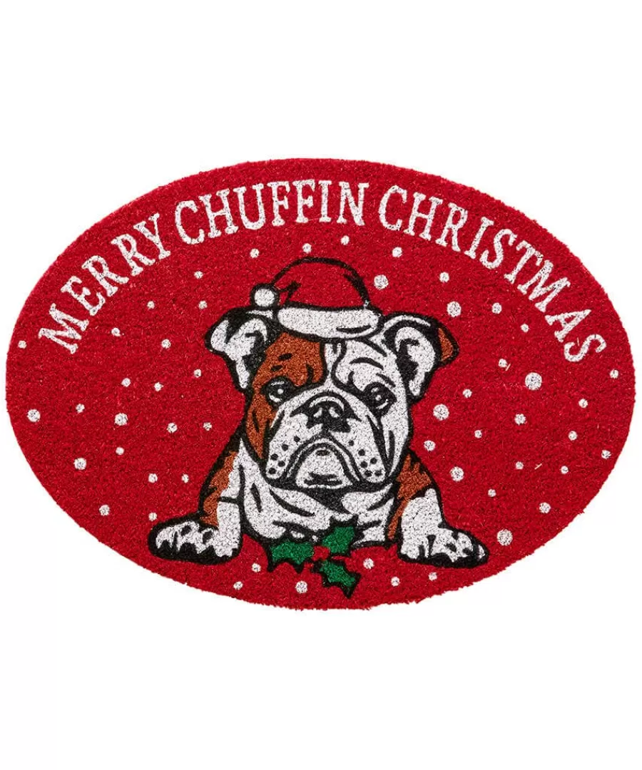 Outlet Joe Browns Merry Chuffin Christmas Bulldog Doormat Red