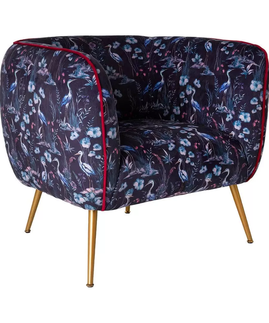 Shop Joe Browns Nouveau Herons Velvet Chair Charcoal