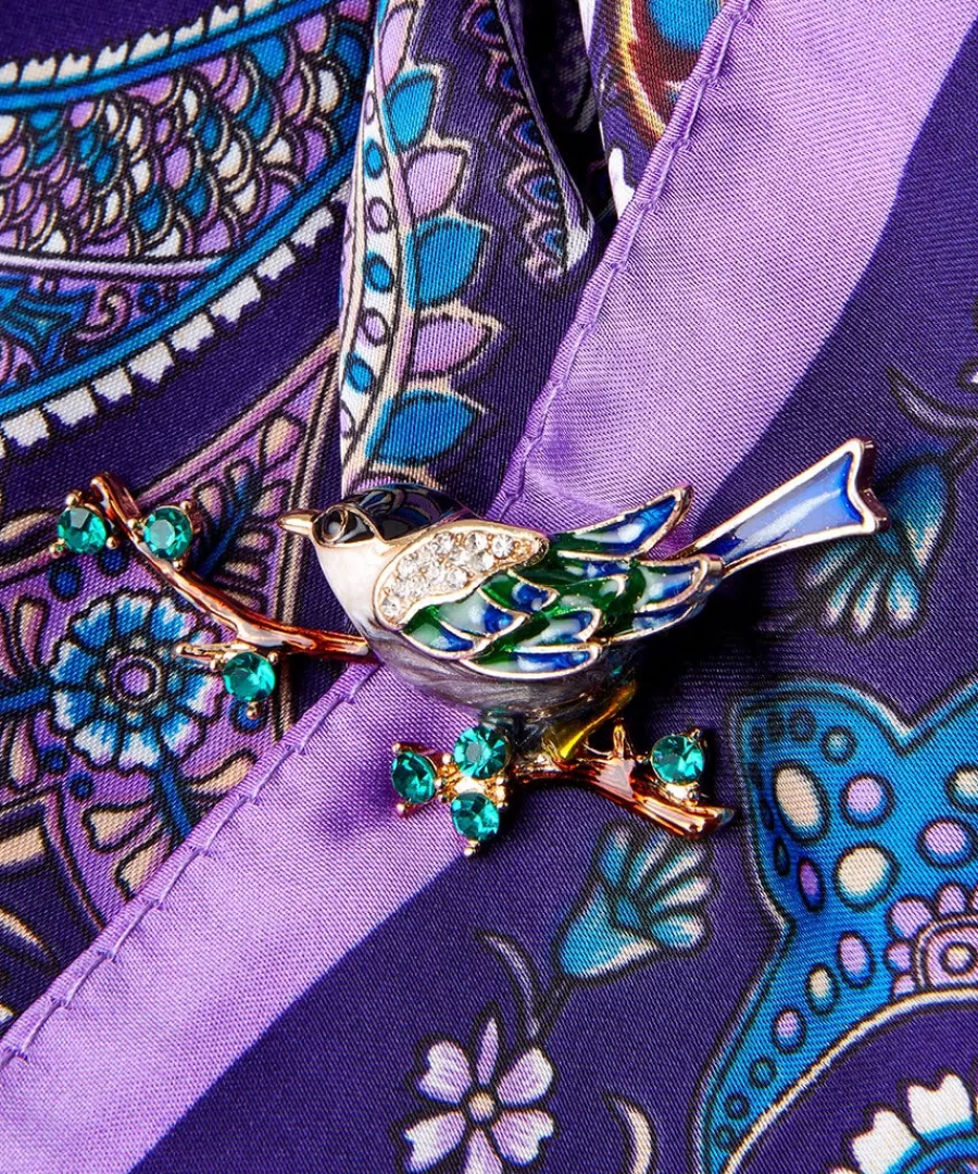 Sale Joe Browns Secret Song Vintage Style Brooch Blue Multi