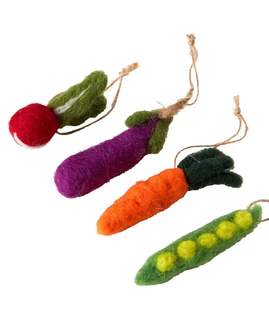 Online Joe Browns Set Of 4 Very Veggie Hanging Christmas Decorations Multi
