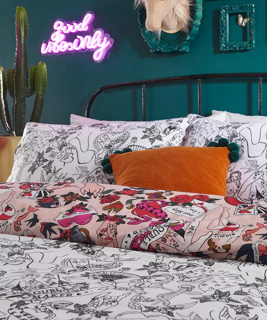 Outlet Joe Browns Vintage Vixen Reversible Duvet Set Pink