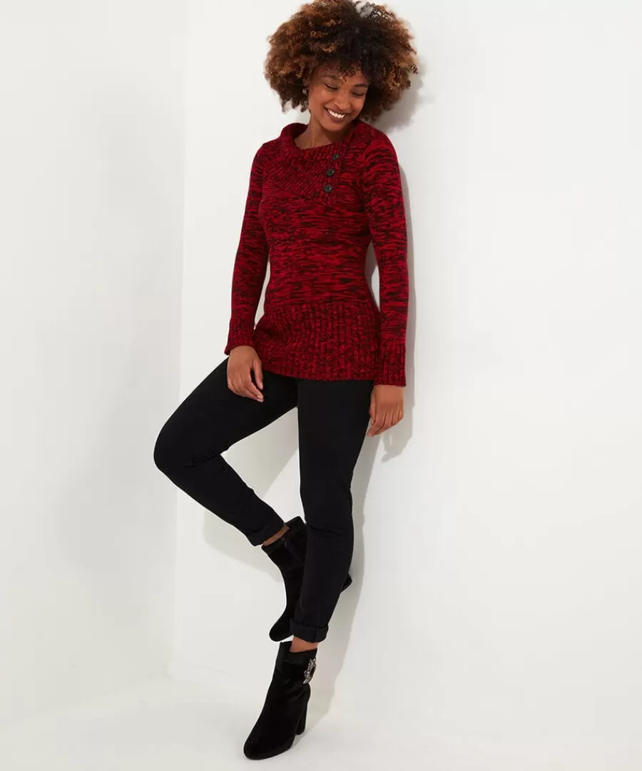 Shop Joe Browns Winter Nights Button Detail Jumper Red