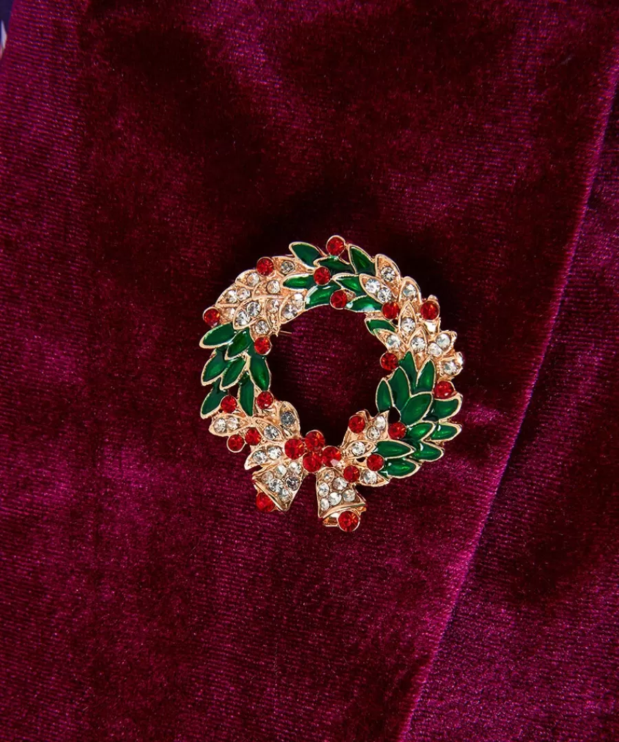 Best Joe Browns Wreath Vintage Style Brooch Red Multi